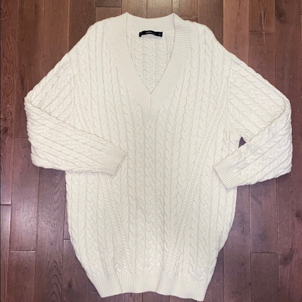 Zara Knit Cable Sweater Dress